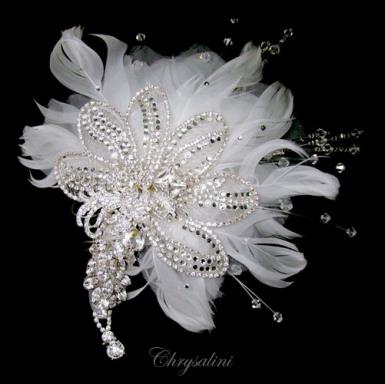 Deluxe Chrysalini Hairpiece, Wedding Facinator - AR66215 AR66215 Image 1