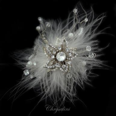 Deluxe Chrysalini Hairpiece, Wedding Facinator - E71341G E71341G Image 1