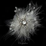 Deluxe Chrysalini Hairpiece, Wedding Facinator - E71341G image