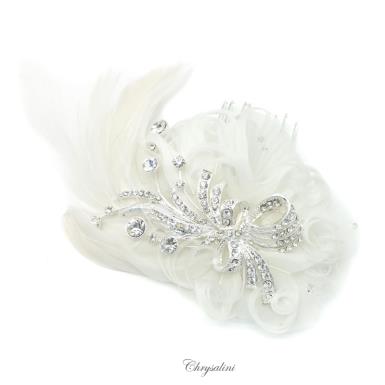 Deluxe Chrysalini Bridal Hairpiece, Wedding Flower Comb - AR61139 AR61139-2 -pk2-LIMITED STOCK Image 1