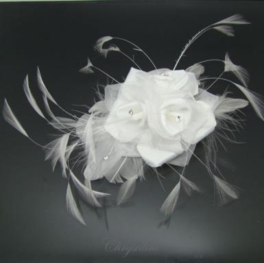 Deluxe Chrysalini Bridal Hairpiece, Wedding Flower Comb - AR65528 AR65528 -pk2- Image 1