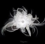 Deluxe Chrysalini Bridal Hairpiece, Wedding Flower Comb - AR67347 image