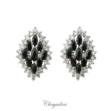 Bridal Jewellery, Chrysalini Wedding Earrings with Crystals - XPE079 XPE079 Image 1