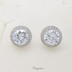 Bridal Jewellery, Chrysalini Wedding Earrings with Crystals - BAE0020 image