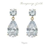 Bridal Jewellery, Chrysalini Wedding Earrings with Crystals - BAE0059 image