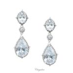 Bridal Jewellery, Chrysalini Wedding Earrings with Crystals - BAE0072DB image