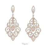 Bridal Jewellery, Chrysalini Wedding Earrings with Crystals - BAE0237 image