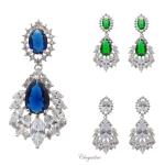 Bridal Jewellery, Chrysalini Wedding Earrings with Crystals - BAE0263 image