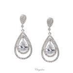 Bridal Jewellery, Chrysalini Wedding Earrings with Crystals - BAE0288 image