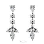 Bridal Jewellery, Chrysalini Wedding Earrings with Crystals - BAE2089 image