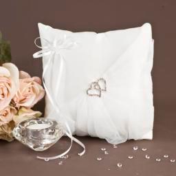 Wedding  Satin and Organza Ring Pillow Image 1
