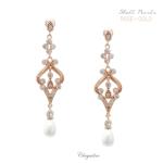 Bridal Jewellery, Chrysalini Wedding Earrings with Crystals - CE036 image