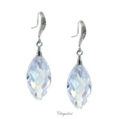 Bridal Jewellery, Chrysalini Wedding Earrings with Crystals - CE809 CE809-1  VARIOUS COLOURS Image 1