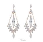 Bridal Jewellery, Chrysalini Wedding Earrings with Crystals - CE972G image