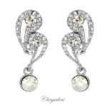 Bridal Jewellery, Chrysalini Wedding Earrings with Crystals - DE44092 image