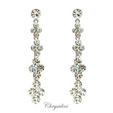 Bridal Jewellery, Chrysalini Wedding Earrings with Crystals - DE9588 DE9588  Image 1
