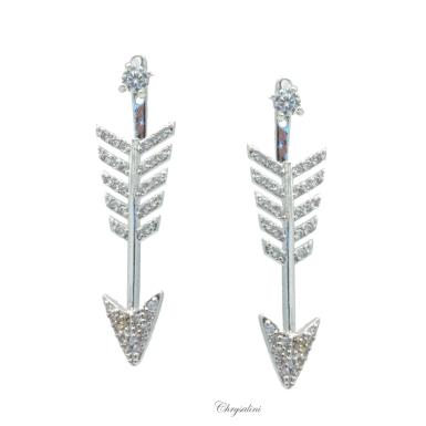 Bridal Jewellery, Chrysalini Wedding Earrings with Crystals - EE2019 EE2019 Image 1