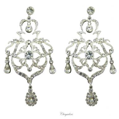Bridal Jewellery, Chrysalini Wedding Earrings with Crystals - EL1179SV EL1179SV Image 1
