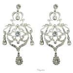 Bridal Jewellery, Chrysalini Wedding Earrings with Crystals - EL1179SV image
