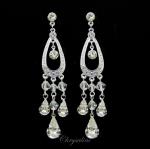 Bridal Jewellery, Chrysalini Wedding Earrings with Crystals - EL1328G image