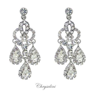 Bridal Jewellery, Chrysalini Wedding Earrings with Crystals - EL1520 EL1520 Image 1