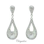 Bridal Jewellery, Chrysalini Wedding Earrings with Crystals - FZE0302 image