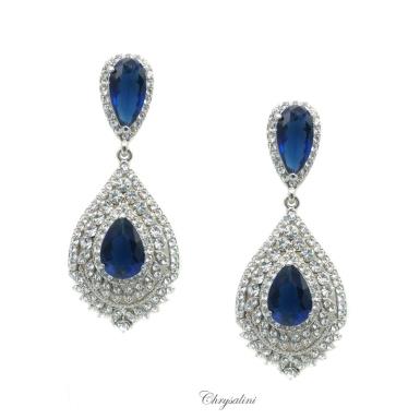 Bridal Jewellery, Chrysalini Wedding Earrings with Crystals - FZE20731 FZE20731 Image 1