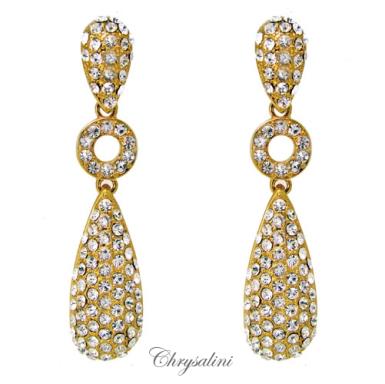 Bridal Jewellery, Chrysalini Wedding Earrings with Crystals - FZE5124 FZE5124-1BK Image 1