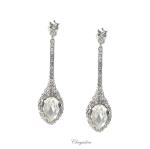 Bridal Jewellery, Chrysalini Wedding Earrings with Crystals - JE0012W image