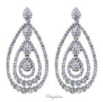Bridal Jewellery, Chrysalini Wedding Earrings with Crystals - JE1017W image