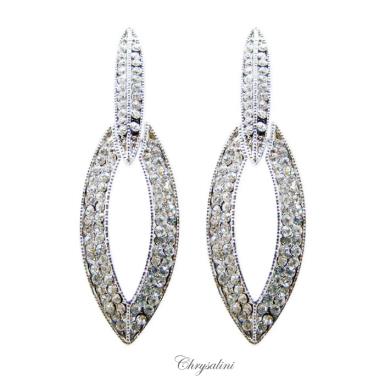Bridal Jewellery, Chrysalini Wedding Earrings with Crystals - JE1230 JE1230 Image 1