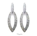 Bridal Jewellery, Chrysalini Wedding Earrings with Crystals - JE1230 image