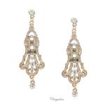 Bridal Jewellery, Chrysalini Wedding Earrings with Crystals - JE1232 image