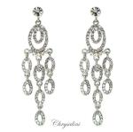 Bridal Jewellery, Chrysalini Wedding Earrings with Crystals - JE3554 image