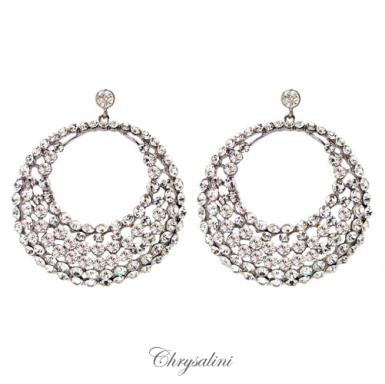 Bridal Jewellery, Chrysalini Wedding Earrings with Crystals - JE62930 JE62930 Image 1