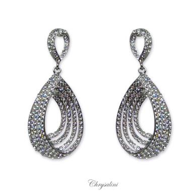 Bridal Jewellery, Chrysalini Wedding Earrings with Crystals - JE8835 JE8835 - AVAILABLE IN DIFFERENT COLOURS Image 1