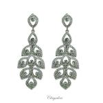 Bridal Jewellery, Chrysalini Wedding Earrings with Crystals - KE2034 image