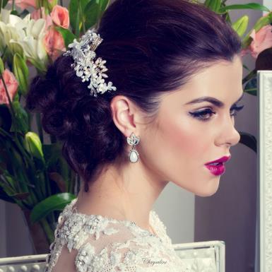 Bridal Jewellery, Chrysalini Wedding Earrings with Crystals - ME290 ME290 Image 1