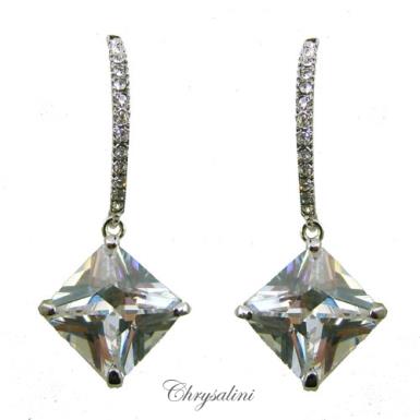 Bridal Jewellery, Chrysalini Wedding Earrings with Crystals - OE0033BK OE0033BK Image 1