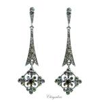 Bridal Jewellery, Chrysalini Wedding Earrings with Crystals - OE4671W image