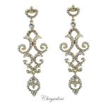 Bridal Jewellery, Chrysalini Wedding Earrings with Crystals - OE4989W image