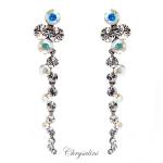 Bridal Jewellery, Chrysalini Wedding Earrings with Crystals - OE6591W image