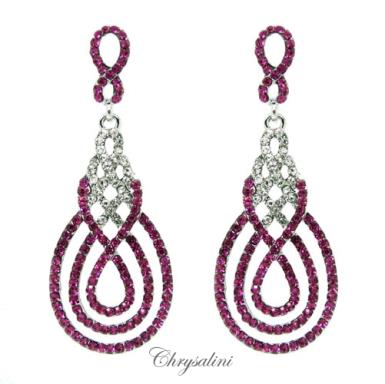 Bridal Jewellery, Chrysalini Wedding Earrings with Crystals - OE7693W OE7693W-LIMITED IN STOCK Image 1