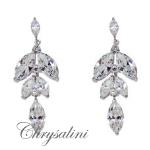 Bridal Jewellery, Chrysalini Wedding Earrings with Crystals - XPE094 image