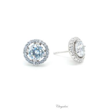 Bridal Jewellery, Chrysalini Wedding Earrings with Crystals - XPE097 XPE097  Image 1