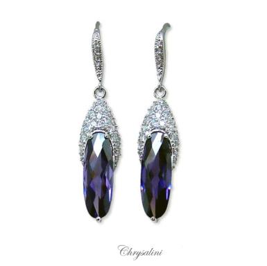 Bridal Jewellery, Chrysalini Wedding Earrings with Crystals - XPE110 XPE110 Image 1