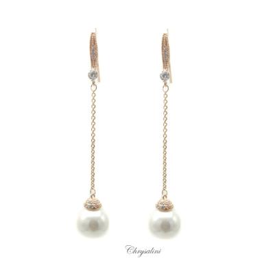 Bridal Jewellery, Chrysalini Wedding Earrings with Pearls - EE2015 EE2015 Image 1