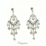 Bridal Jewellery, Chrysalini Wedding Earrings with Pearls - ME058 image