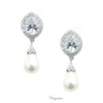 Bridal Jewellery, Chrysalini Wedding Earrings with Pearls - BAE0120 image