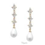 Bridal Jewellery, Chrysalini Wedding Earrings with Pearls - BE82589 image